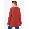 Woman Within Plus Size Crewneck Ultra Soft Sherpa Sweatshirt(Red Ochre)