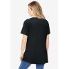 Woman Within Plus Size Criss Cross Tee(Black)