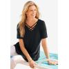 Woman Within Plus Size Criss Cross Tee(Delicate Pink)