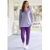 Woman Within Plus Size Floral Embroidered Sweatshirt Tee(Evening Blue Marled Embroidery)