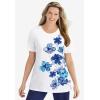 Woman Within Plus Size Graphic Tee(Pine Lotus)