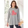 Woman Within Plus Size Holiday Graphic Tee(Emerald Green Holiday Tree)