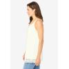 Woman Within Plus Size Lace-Trim V-Neck Tank(Ivory)