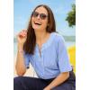 Woman Within Plus Size Lace-Up Knit Tee(French Blue)