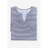 Woman Within Plus Size Notch-Neck Pocket Tee(Black Multi Stripe)