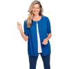 Woman Within Plus Size Perfect Elbow-Length Sleeve Cardigan Sweater(Ivory Floral)
