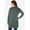 Woman Within Plus Size Perfect Longer-Length Cotton Cardigan Sweater(Pine)