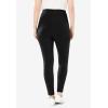 Woman Within Plus Size Petite Stretch-Cotton Knit Pull-On Leggings(Black)