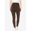 Woman Within Plus Size Petite Stretch-Cotton Knit Pull-On Leggings(Chocolate)