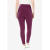 Woman Within Plus Size Petite Stretch-Cotton Knit Pull-On Leggings(Deep Claret)
