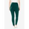 Woman Within Plus Size Petite Stretch-Cotton Knit Pull-On Leggings(Emerald Green)