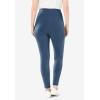 Woman Within Plus Size Petite Stretch-Cotton Knit Pull-On Leggings(Heather Navy)