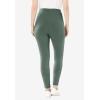 Woman Within Plus Size Petite Stretch-Cotton Knit Pull-On Leggings(Pine)