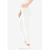 Woman Within Plus Size Petite Stretch-Cotton Knit Pull-On Leggings(White)