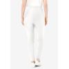 Woman Within Plus Size Petite Stretch-Cotton Knit Pull-On Leggings(White)