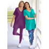 Woman Within Plus Size Petite Stretch-Cotton Knit Pull-On Leggings(White)