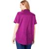 Woman Within Plus Size Relaxed Fit Cotton Camp Shirt(Navy Mini Dot)