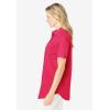 Woman Within Plus Size Relaxed Fit Cotton Camp Shirt(Vivid Red Mini Dot)