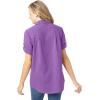 Woman Within Plus Size Short-Sleeve Button-Down Cotton Seersucker Shirt(Pretty Violet)