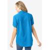 Woman Within Plus Size Short-Sleeve Button-Down Cotton Seersucker Shirt(Vibrant Blue)