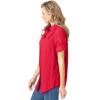 Woman Within Plus Size Short-Sleeve Button-Down Cotton Seersucker Shirt(Vivid Red)