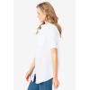 Woman Within Plus Size Short-Sleeve Button-Down Cotton Seersucker Shirt(White)