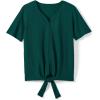 Woman Within Plus Size Textured Tie-Front Tee(Emerald Green)