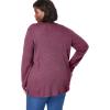 Woman Within Plus Size Waffle Thermal Lace Bib Henley Tee(Deep Claret)