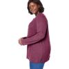 Woman Within Plus Size Waffle Thermal Lace Bib Henley Tee(Pine)