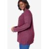 Woman Within Plus Size Waffle Thermal Lace Bib Henley Tee(Pine)