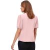 ellos Plus Size Contrast Button-Front Blouse(Wood Rose Pink)