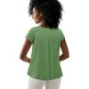ellos Plus Size Cotton Jersey Slub Cap Sleeve Trapeze Tee(Olive Drab)