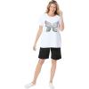 Woman Within Plus Size 2-Piece Knit Tee And Short Set(White Happy Butterfly)