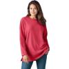 Woman Within Plus Size Crewneck Ultra Soft Sherpa Sweatshirt(Classic Red)