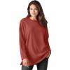 Woman Within Plus Size Crewneck Ultra Soft Sherpa Sweatshirt(Red Ochre)