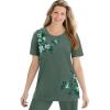 Woman Within Plus Size Graphic Tee(Pine Lotus)
