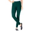 Woman Within Plus Size Petite Stretch-Cotton Knit Pull-On Leggings(Emerald Green)
