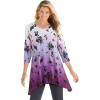 Woman Within Plus Size Swing Hem Tunic(Purple Falling Floral)
