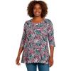 Woman Within Plus Size Swing Hem Tunic(White Geo Bouquet)