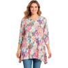 Woman Within Plus Size Swing Hem Tunic(White Ink Bloom)
