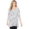 Woman Within Plus Size Swing Hem Tunic(White Palms)