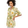 ellos Plus Size Button Front Crinkle Tunic(Desert Sage Floral)