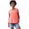 ellos Plus Size Cotton Jersey Slub Cap Sleeve Trapeze Tee(Sweet Coral)