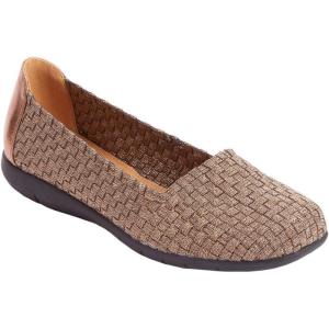 Comfortview Women’s The Bethany Stretch Woven Slip On Flat (Wide Widths Available)(Bronze)