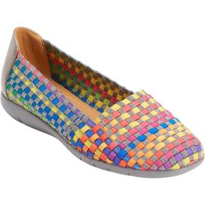 Comfortview Women’s The Bethany Stretch Woven Slip On Flat (Wide Widths Available)(Grey Multi)