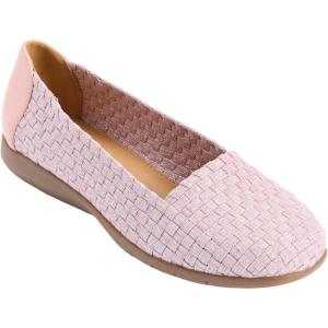 Comfortview Women’s The Bethany Stretch Woven Slip On Flat (Wide Widths Available)(Rose Mist)