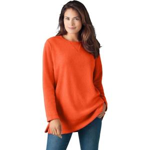 Woman Within Plus Size Crewneck Ultra Soft Sherpa Sweatshirt(Grenadine)