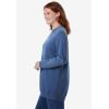Woman Within Plus Size Crewneck Fleece Sweatshirt(Heather Navy)