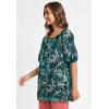 Woman Within Plus Size Blouson Peasant Tunic(Emerald Evening Bloom)