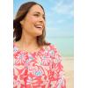 Woman Within Plus Size Blouson Peasant Tunic(Emerald Evening Bloom)